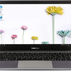 TOPOSH 14 Inch Laptop, Windows 10 Pro PC, 6GB RAM+128GB SSD, Intel Celeron J3455 Quad Core, WiFi Bluetooth- Silver Gray