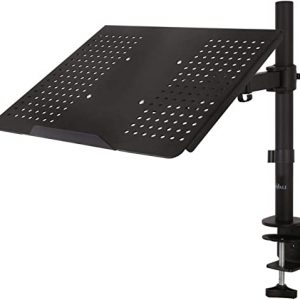 WALI Laptop Tray Desk Mount for 1 Laptop Notebook up to 17 inch, Fully Adjustable, 22 lbs Capacity with Vented Cooling Platform Stand (M00LP)